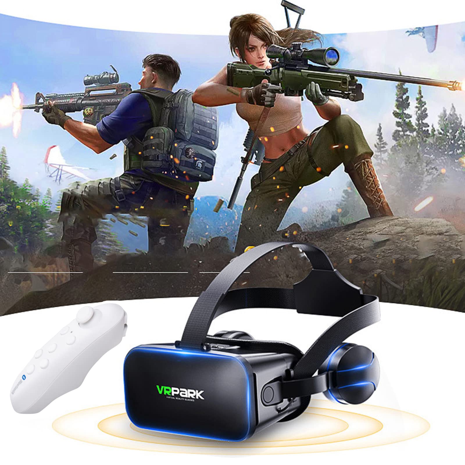 Best VR Headset for Gaming & Movies - 3D Virtual Reality Glasses with Adjustable Head Mount & Remote Control | Perfect for Immersive Gaming, Movie Watching, and Virtual Experiences