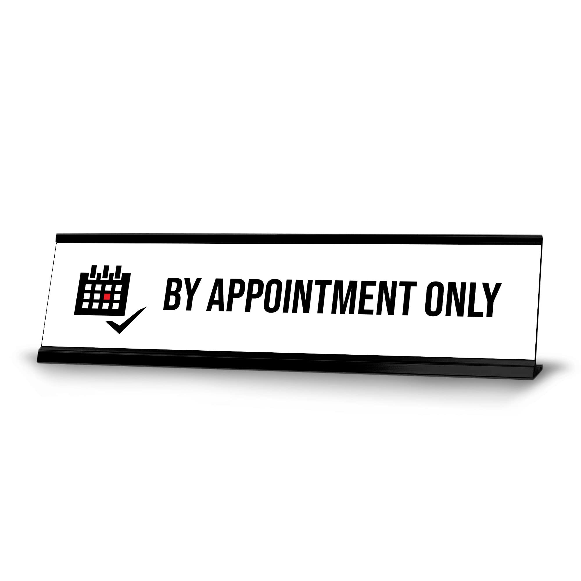 By Appointment Only Sign - 2x8 Inch Black Frame Desk Calendar - Perfect for Offices, Reception Areas, and Professional Spaces