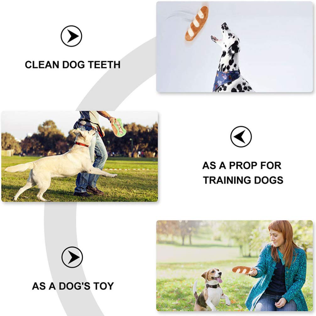 Balacoo 4-Piece Interactive Pet Toy Set - Dog Teeth Cleaning Chew Toys, Puppy Teething Stuffed Bread Plush for Cats & Dogs - Soft Fluffy Animal Molar Chew Toys for Puppy Dental Care - Perfect for Playtime, Training & Teething Relief