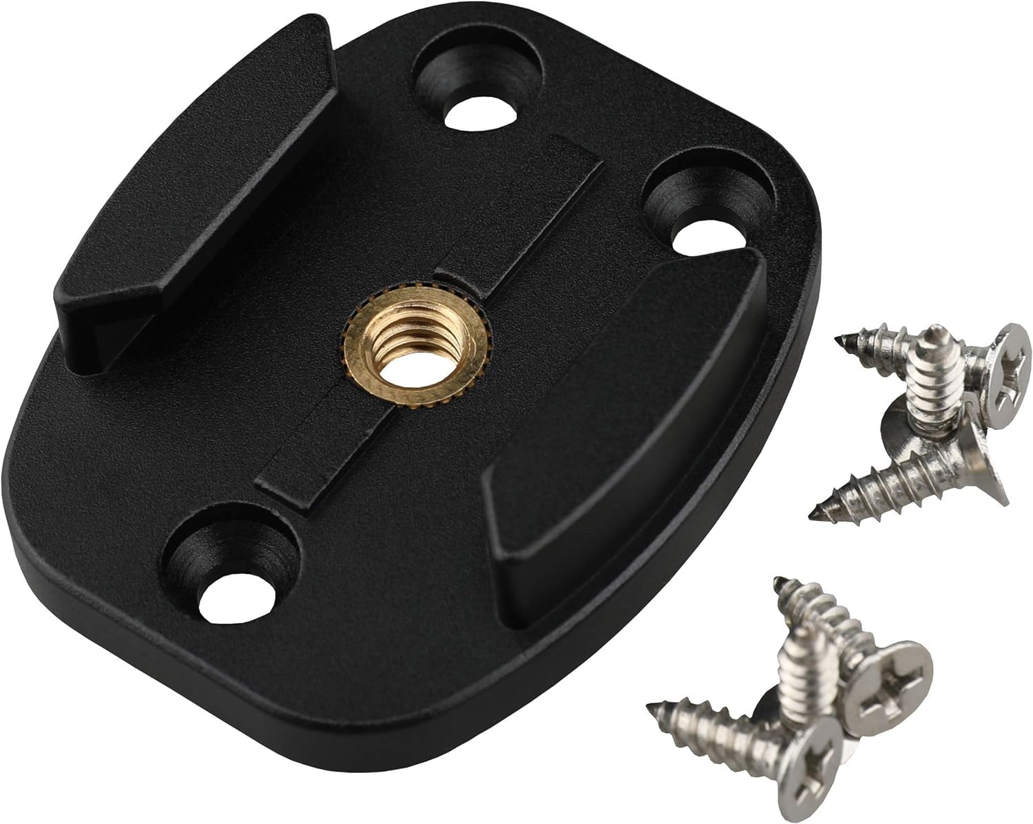 QR Mount with Pilot Holes – All Metal Quick Release Plate with 1/4”-20 Tripod Screw | Compatible with GoPro Hero3-9/MAX & Insta360 ONE R | Perfect for Action Cameras, Vlogging & Outdoor Adventures