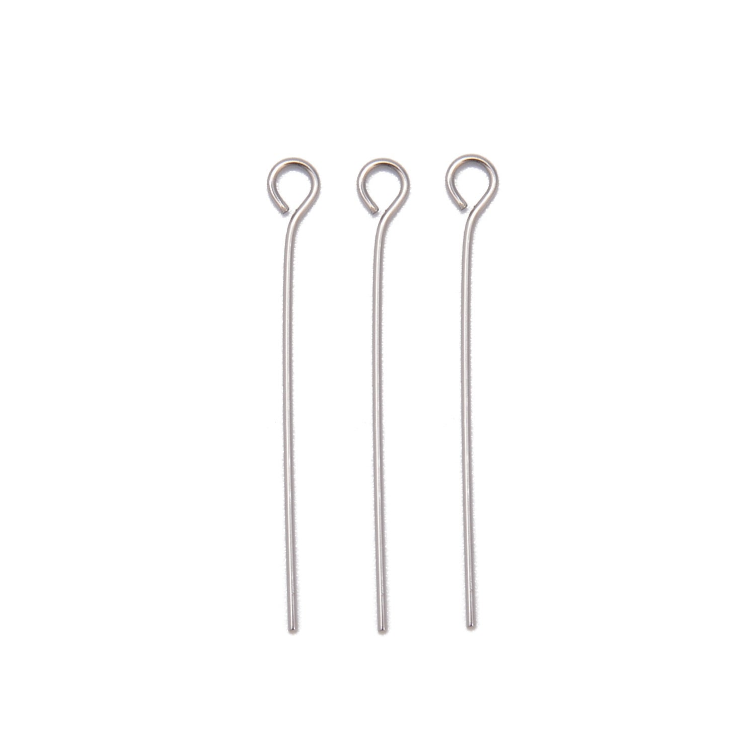 304 Stainless Steel Eye Pins 0.6x30mm (800 Pieces) - Jewelry Making, DIY Crafts, Beading Supplies for Earrings, Necklaces & Bracelets