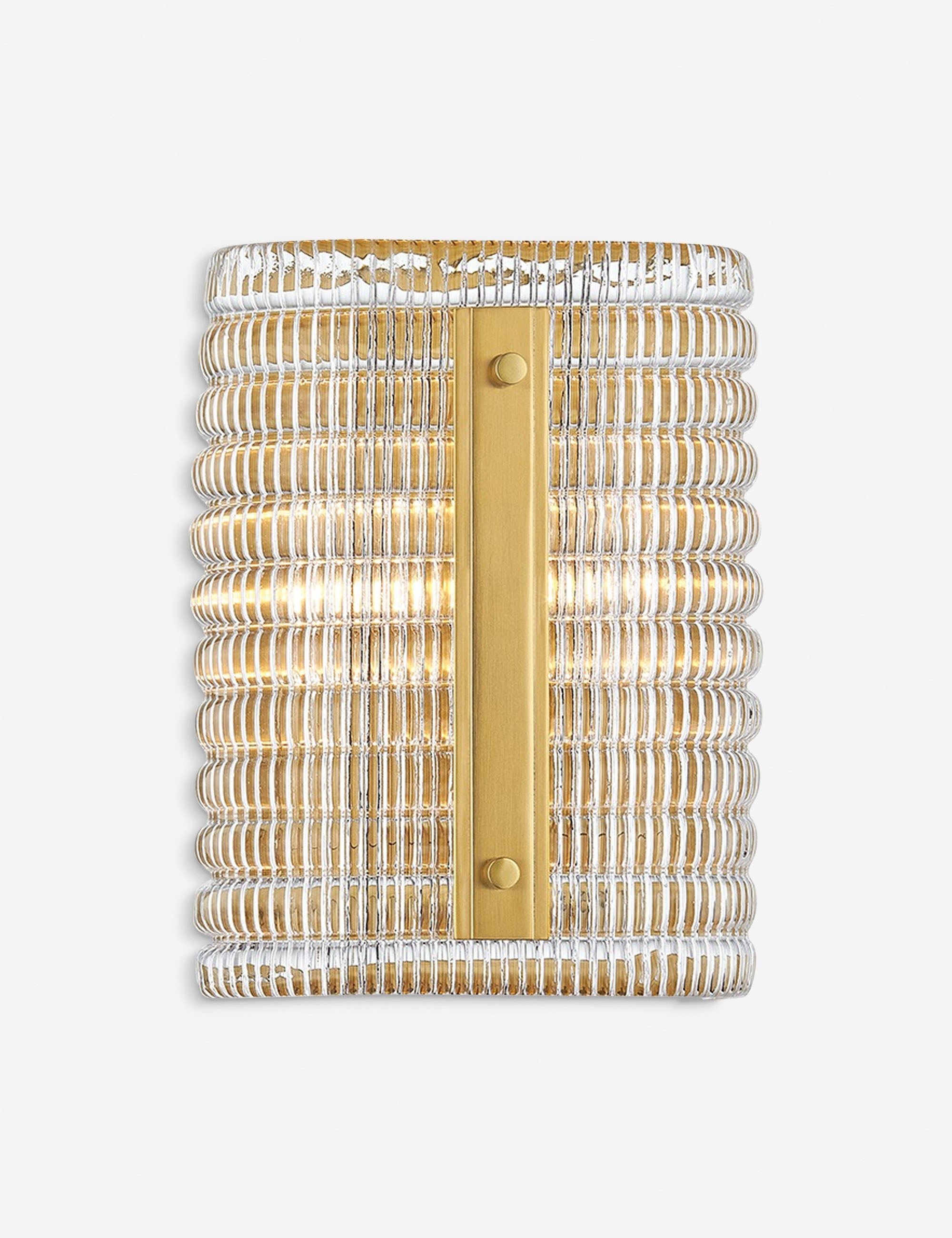 Arabella Wall Sconce Light - Modern Brass Finish, Plug-in or Hardwired, Perfect for Bedroom, Living Room, or Hallway Lighting
