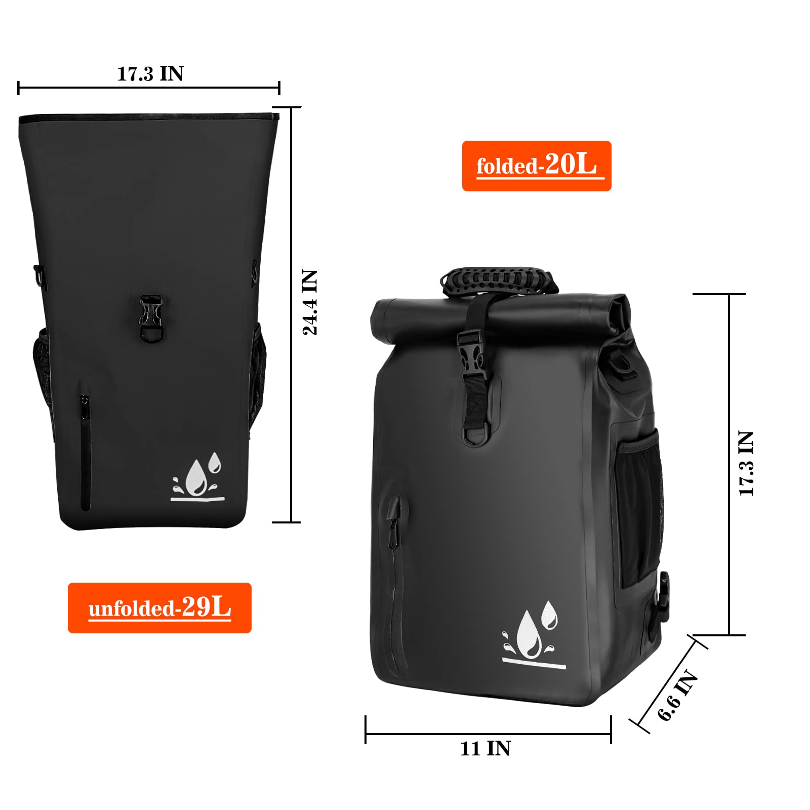 3-in-1 Waterproof Bike Pannier Bag - 27L Large Capacity Bicycle Saddle Trunk Backpack for Rear Rack | Durable Cycling Storage Solution for Commuting, Touring & Outdoor Adventures | Patent Pending Design