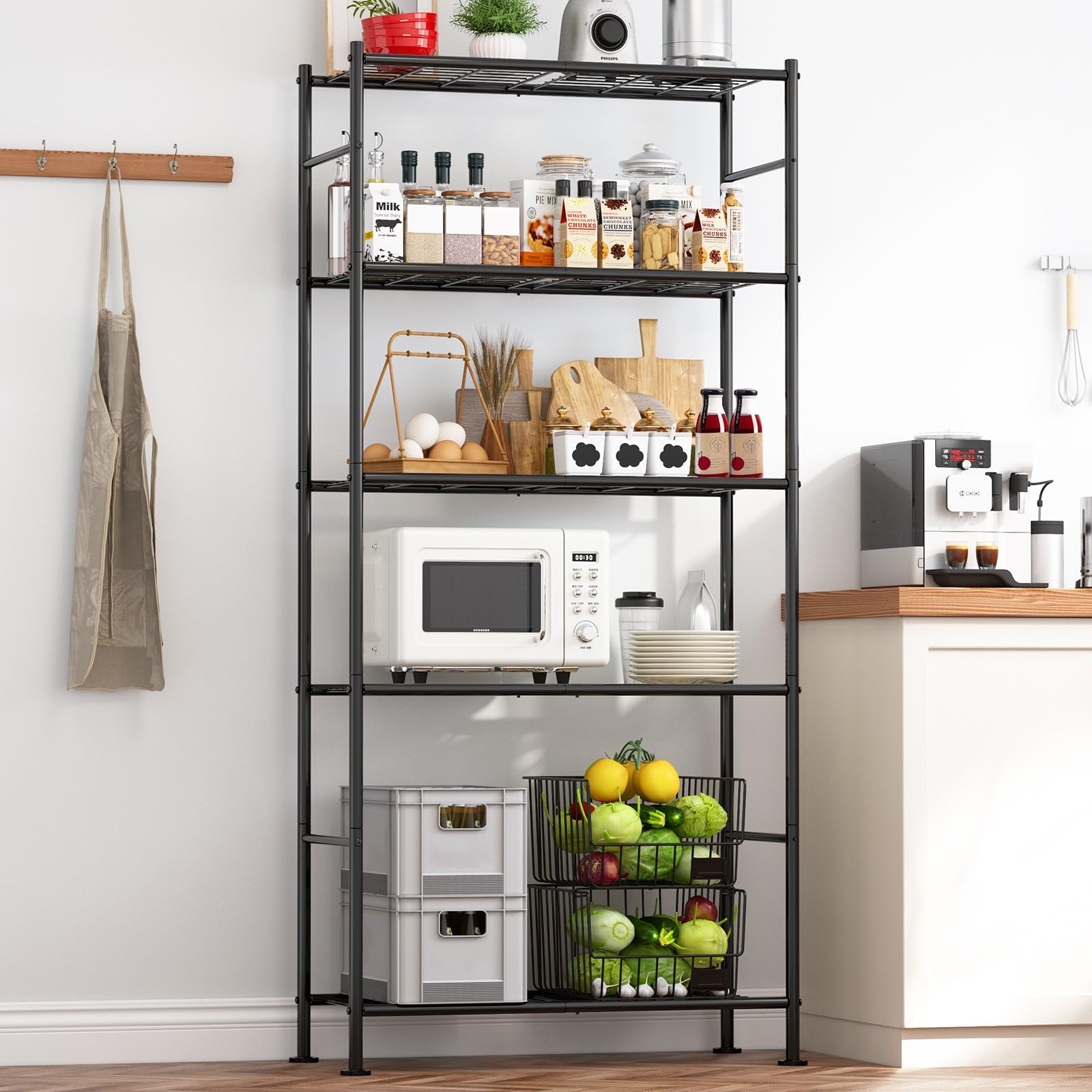 Sakugi 5-Tier Heavy Duty Metal Storage Shelves - 33.1