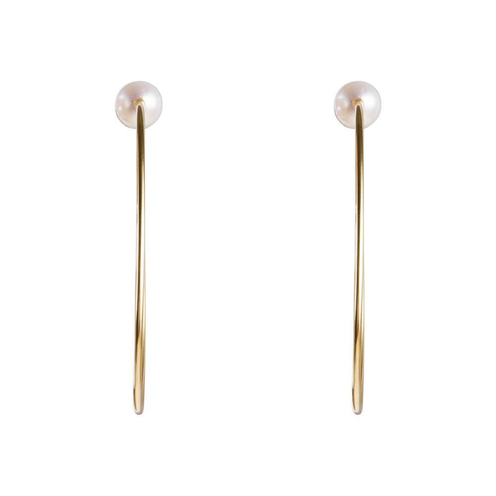 Fairley Pearl Teardrop Hoop Earrings - Elegant Dangle Earrings for Women, 925 Sterling Silver with Genuine Pearls - Perfect for Weddings, Parties & Special Occasions