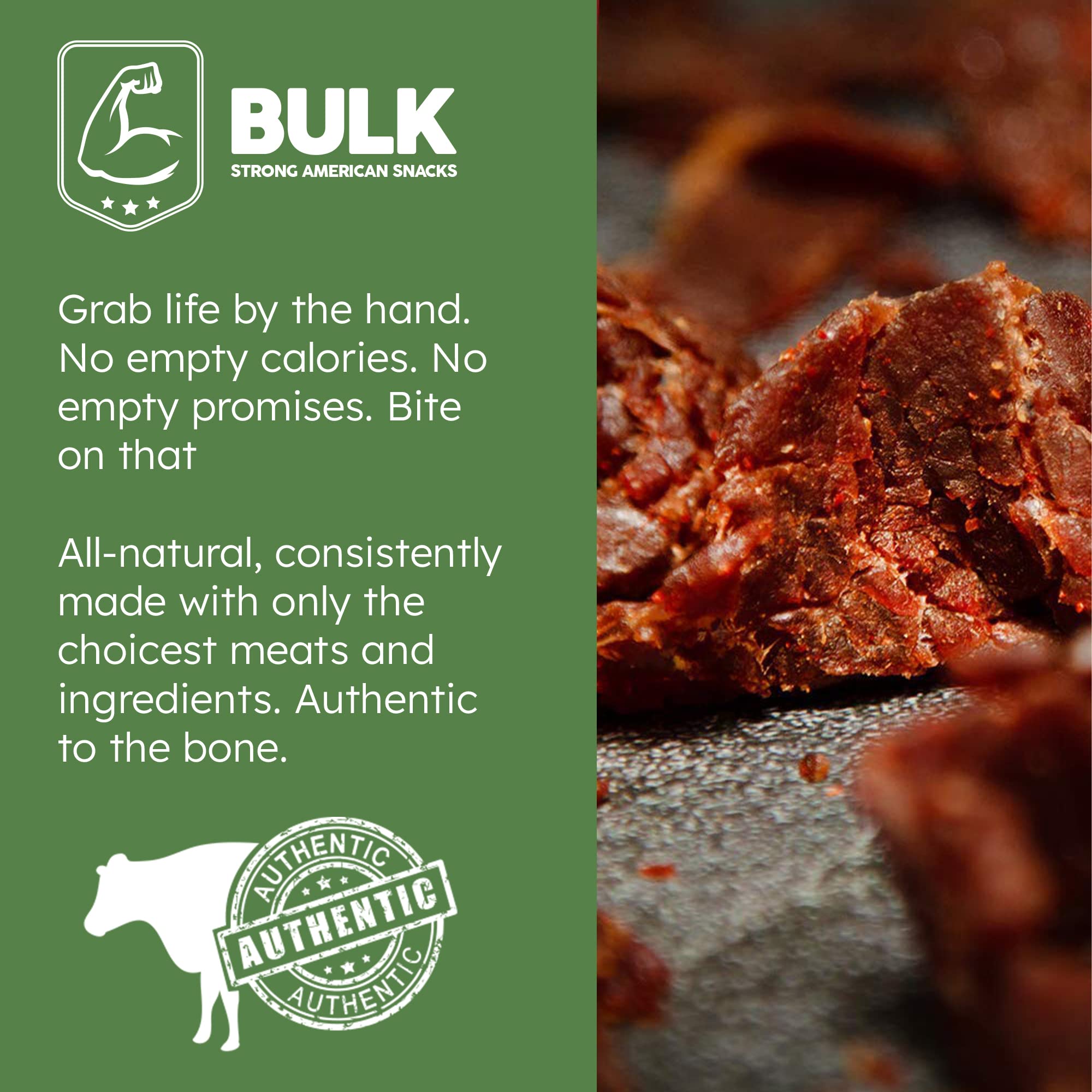 Premium Original Brisket Jerky - 5 Pound Bulk Pack | High Protein Beef Snack for Camping, Hiking & Road Trips | All-Natural Keto-Friendly Meat Treat