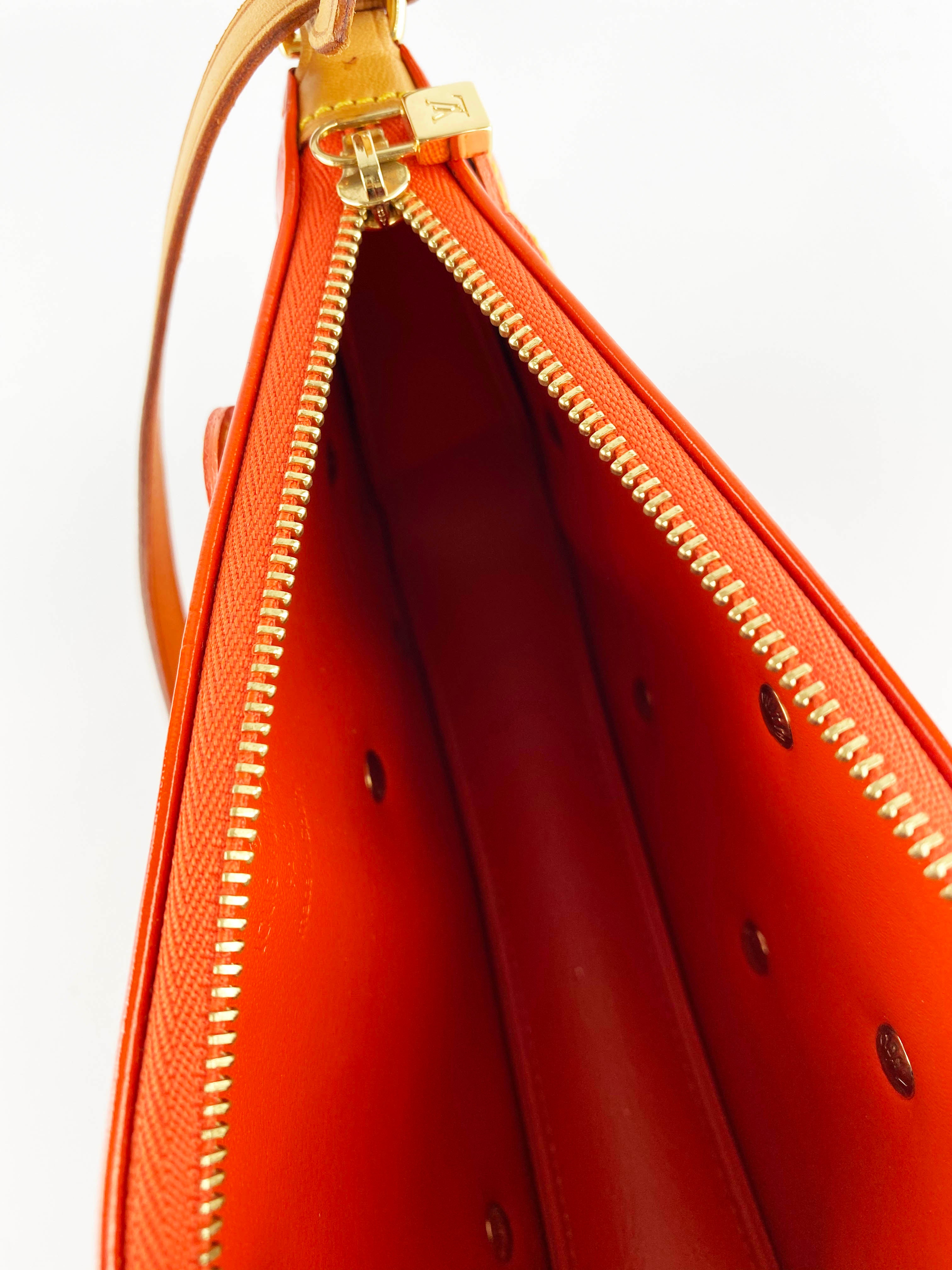 Authentic Louis Vuitton Orange Lexington Fleurs Pochette Crossbody Bag - Luxury Designer Handbag for Women, Perfect for Date Night & Evening Events