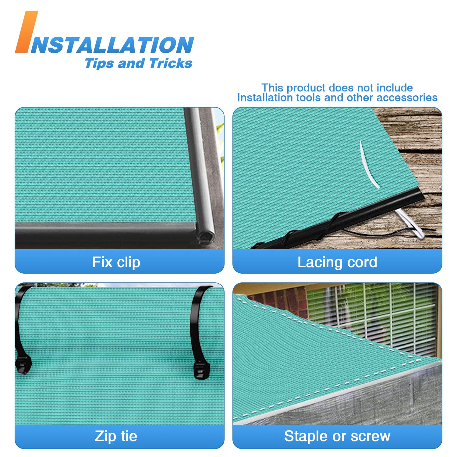 TANG Sunshades Depot 8x141 Ft Turquoise Sunscreen Shade Fabric Roll - 95% UV Block Privacy Screen & Windscreen Cloth for Outdoor Garden, Greenhouse, Barn, and Patio Use