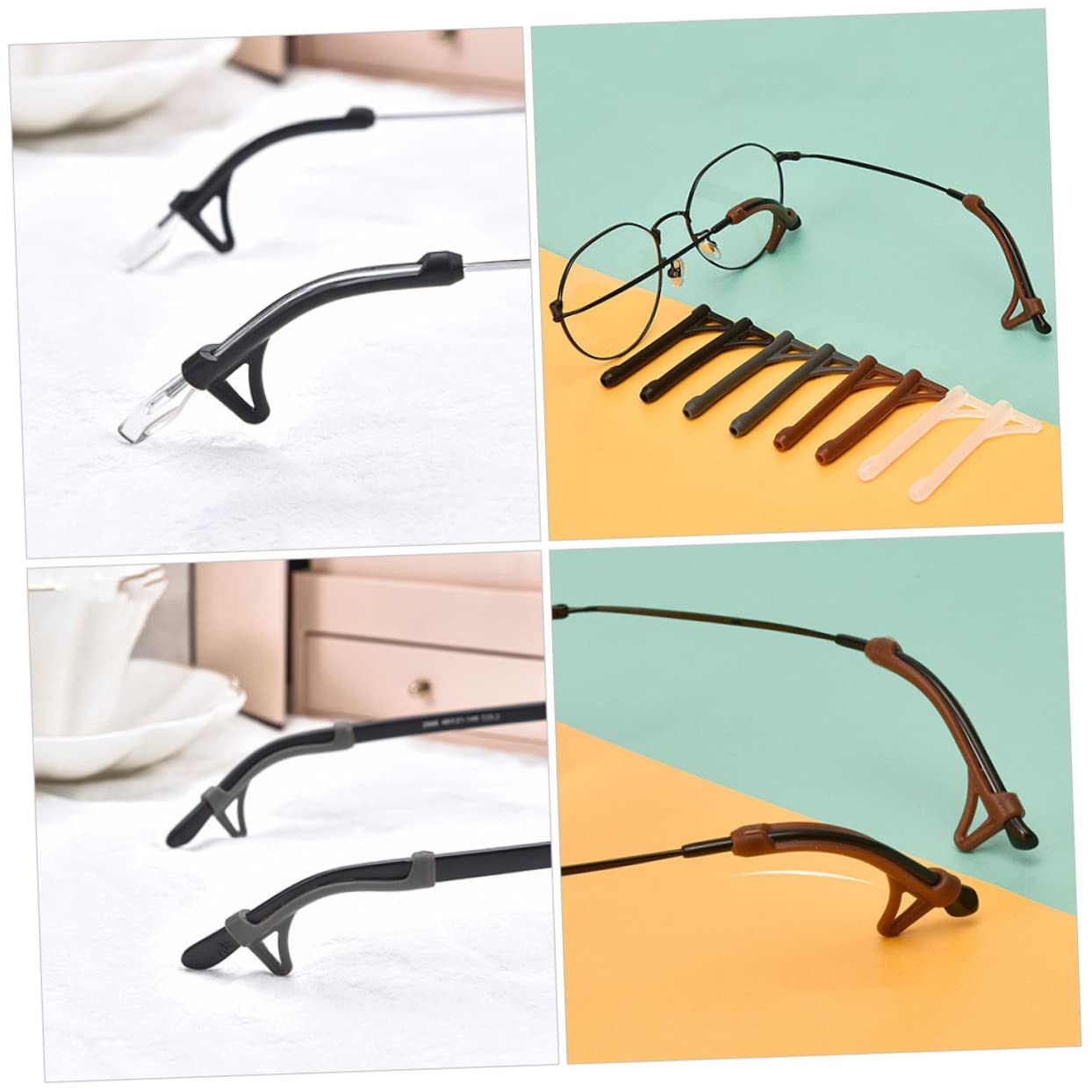 DOITOOL 12 Pairs Anti-Slip Silicone Glasses Ear Clips - Soft Glasses Temple Tips Holder for Earphones & Eyewear - Secure Fit for Reading, Sports & Outdoor Activities