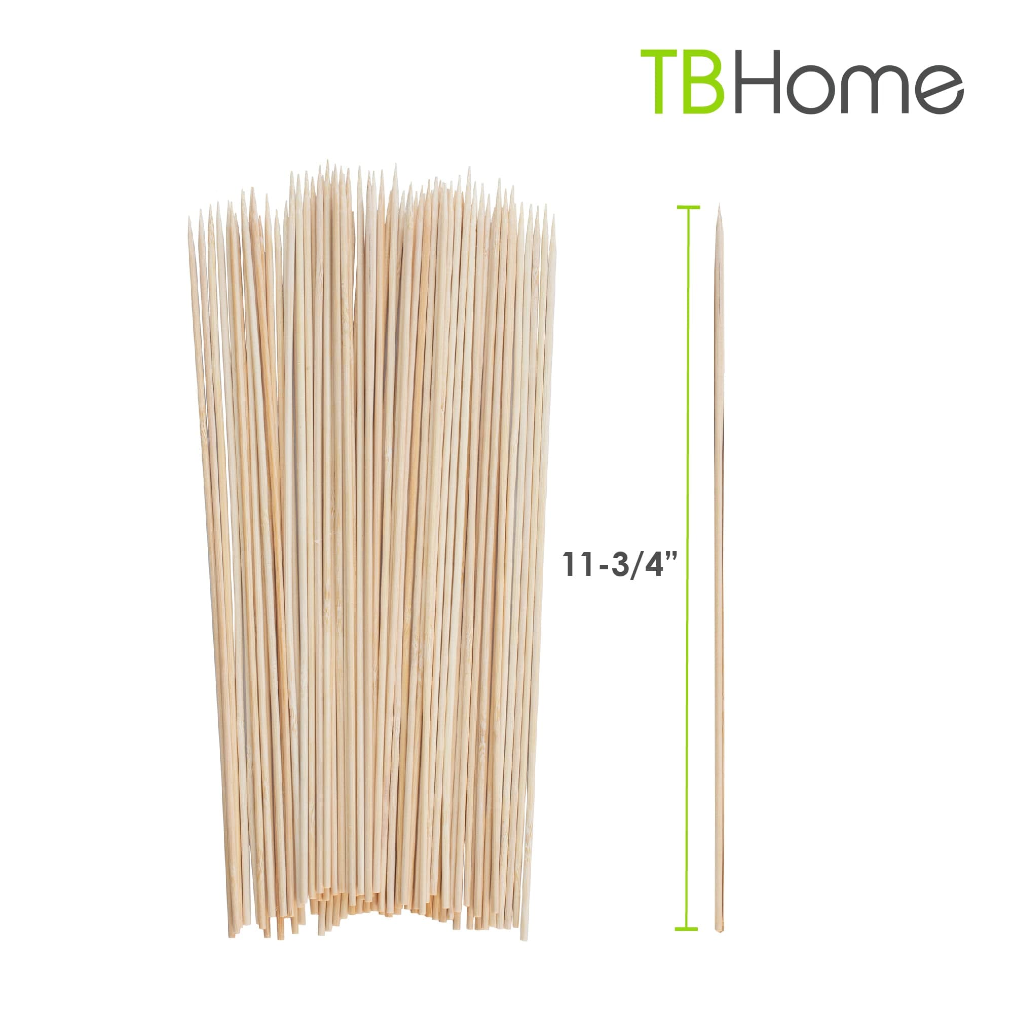 TB Home® 75-Pack Bamboo Skewers for Grilling, BBQ, Kebabs, and Fruit Platters - Natural Wood Skewers for Cooking, Party Appetizers, and Crafting