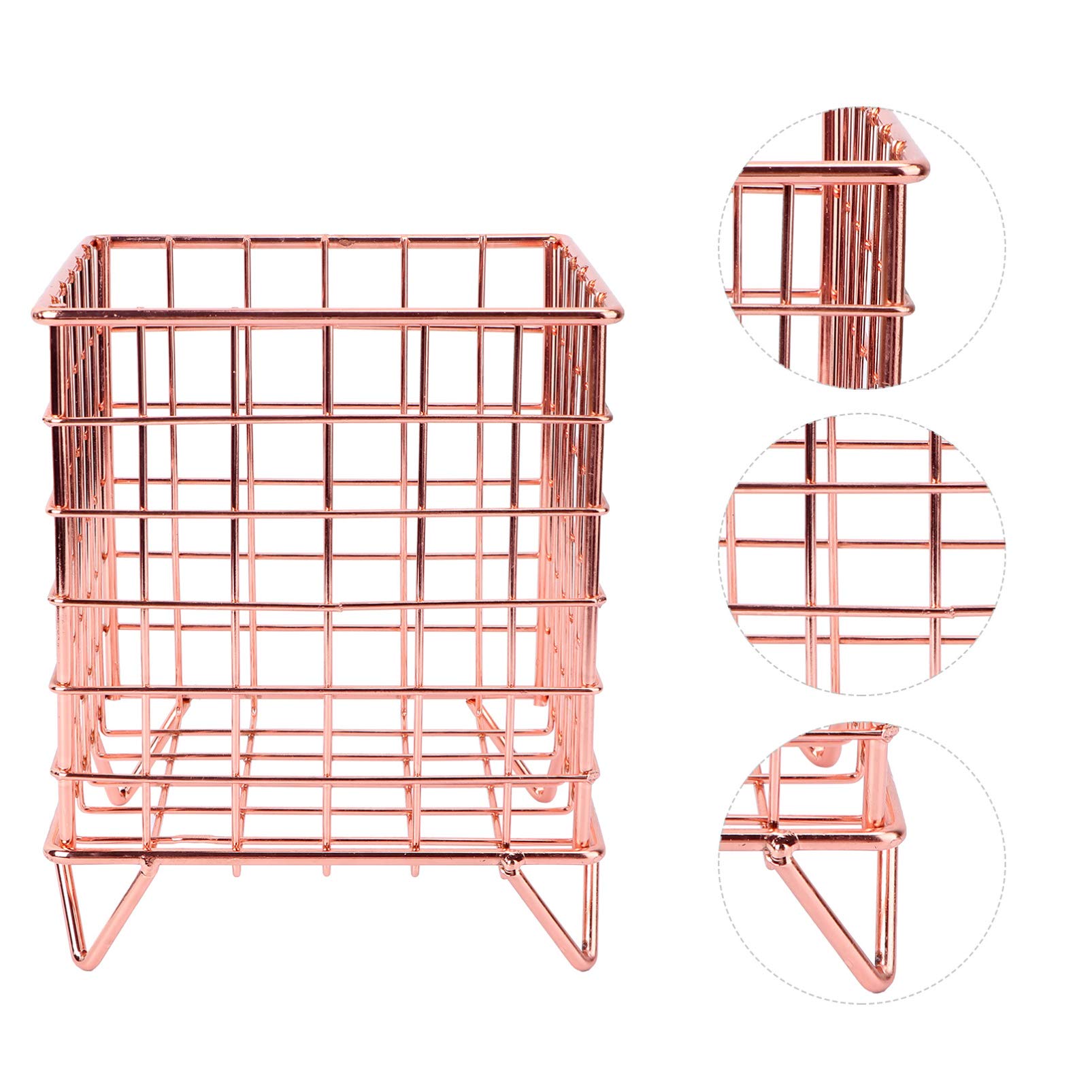 Cabilock 1pc Iron Wire Storage Basket - Metal Grid Organizer for Snacks, Office Supplies & Sundries - Rustic Desktop Decorative Container for Home & Office Organization