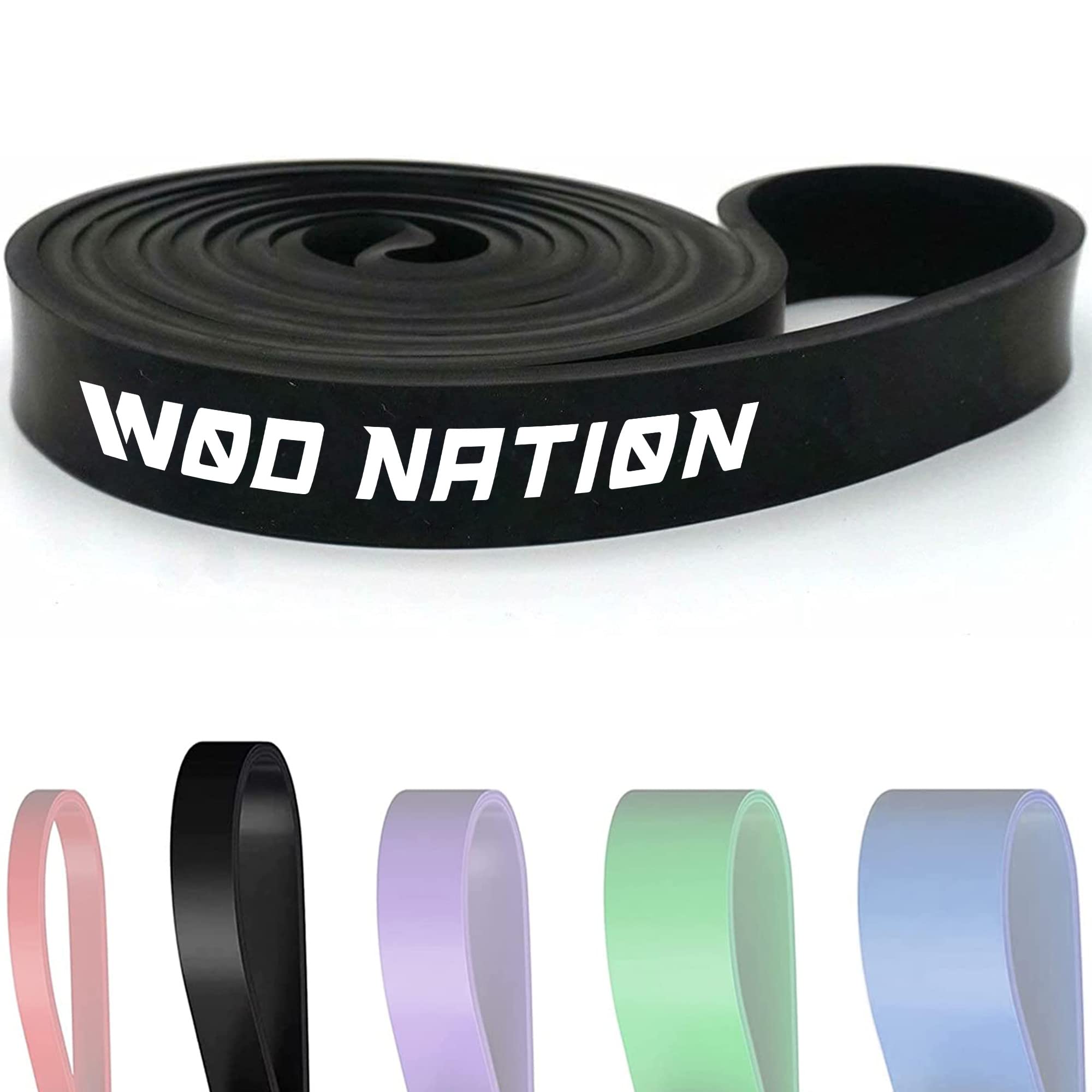 WOD Nation Pull Up Assistance Bands (10-175lbs Resistance) - Premium Workout Bands for Pullups, Chin Ups, Strength Training & Mobility Exercises - 41 Inch Fitness Straps - Perfect for Home Gym, CrossFit & Bodyweight Training