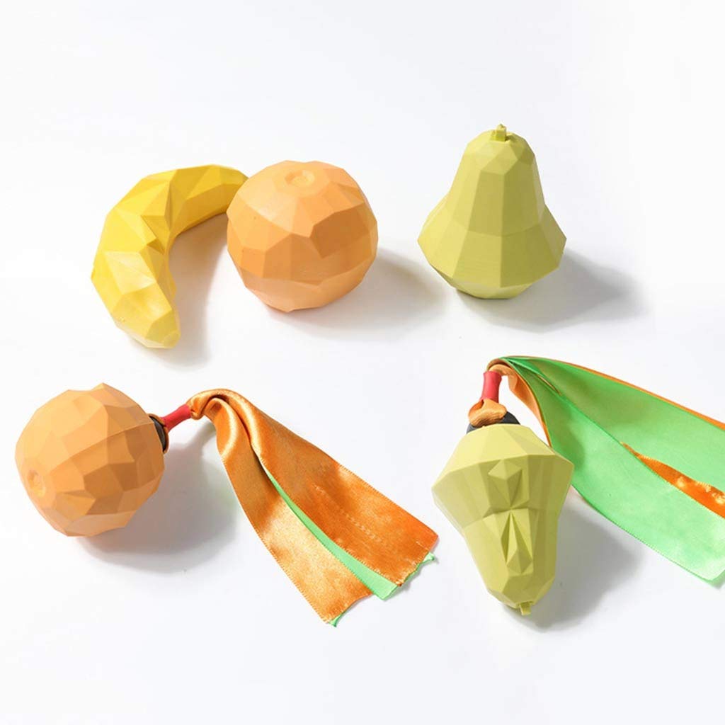 FEGOCLT Squeaky Dog Chew Toy - Fruit-Shaped Rubber Chew for Teeth Cleaning & Slow Feeding - Interactive Pet Toy for Puppies & Small Dogs - Perfect for Playtime, Training & Dental Health