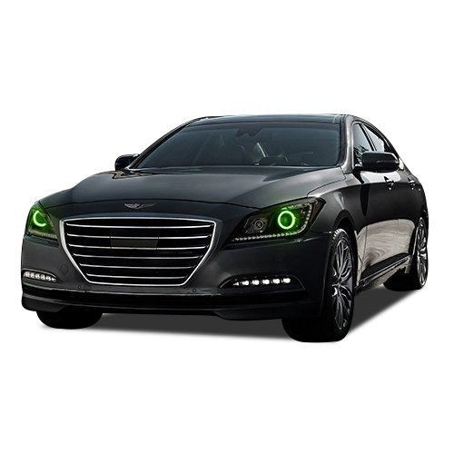 Flashtech LED RGB Multi-Color Halo Ring Headlight Kit with Bluetooth RF Remote & App Control - Compatible with Hyundai Genesis 2015-2016 | Customizable Lighting for Cars, Trucks & Night Driving
