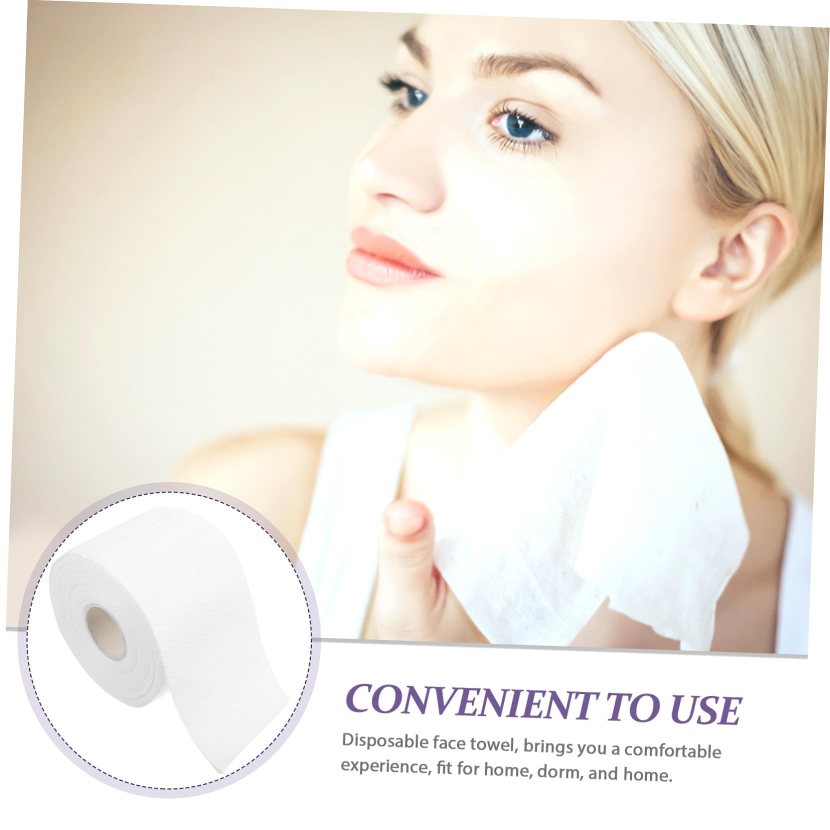 Soft Disposable Face Towels for Travel & Makeup Removal - 1 Roll Cotton Facial Wipes, Gentle Washcloths for Adults - Perfect for Skincare Routine, Gym, Camping & On-the-Go Cleansing