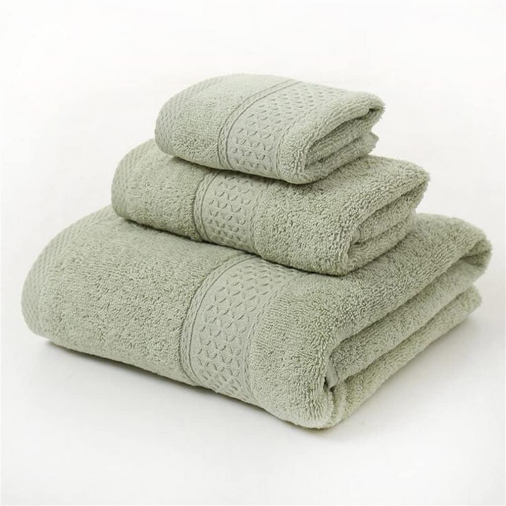 3-Piece Solid Color Cotton Bath Towel Set - Extra Large, Thick & Absorbent for Bathroom, Hand, Face & Shower - Soft Home Towels (M Color) - Perfect for Spa, Gym & Guest Bathrooms