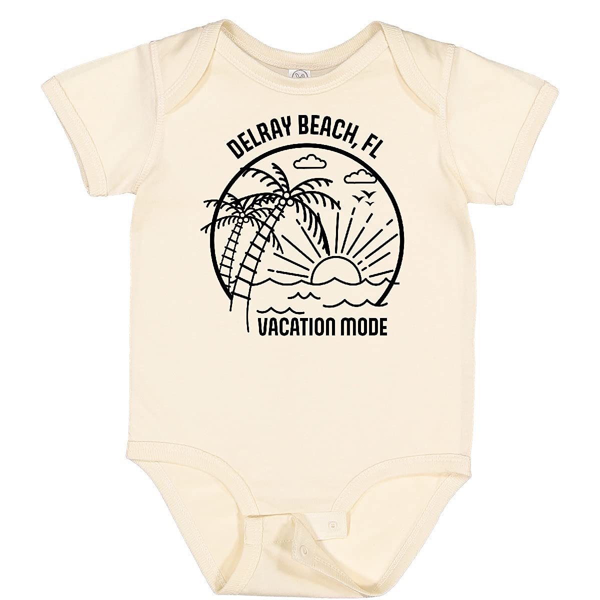 Inktastic Summer Vacation Mode Delray Beach Florida Baby Bodysuit - Soft Cotton Infant Onesie for Beach Trips & Family Vacations