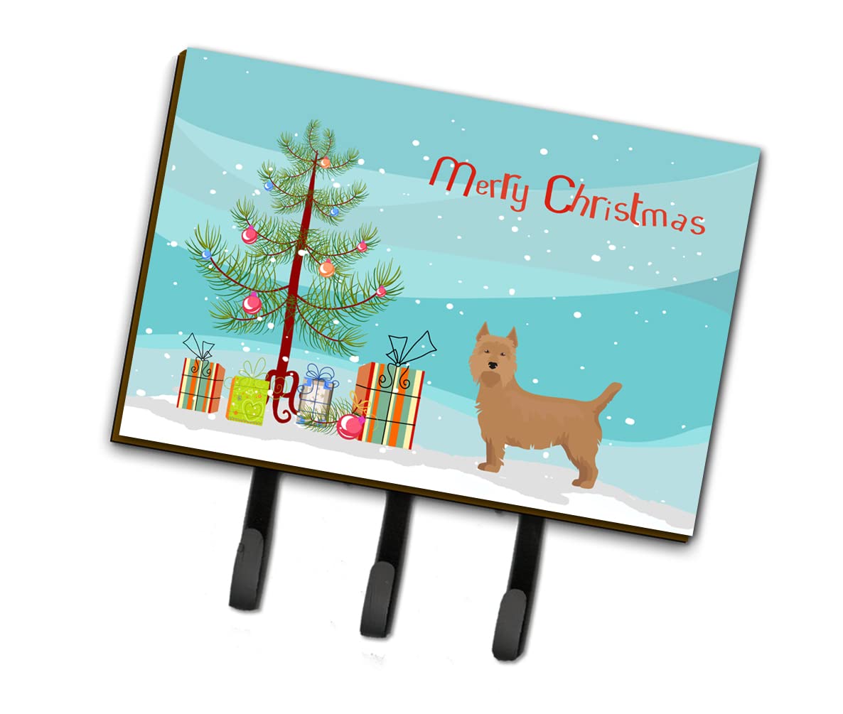 Caroline's Treasures Airedale Terrier Christmas Tree Leash & Key Holder Hooks - Colorful Dog-Themed Wall Decor for Holiday Home & Office Organization