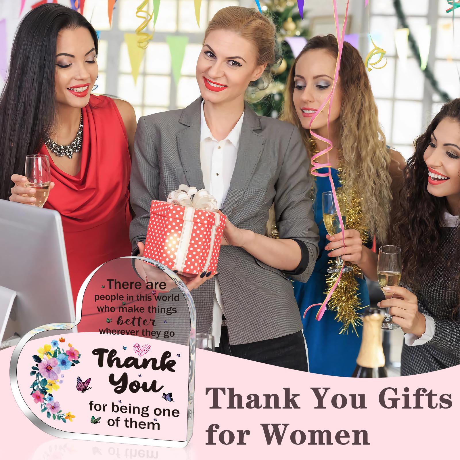 Thoughtful Thank You Gifts for Women - Teacher Appreciation, Birthday, Office Staff & Coworker Farewell Gifts - Inspirational Decorative Signs & Plaques for Home or Office Decor