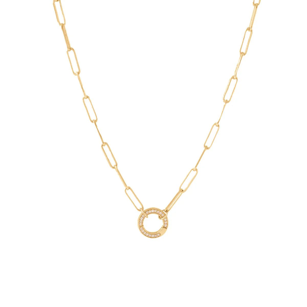 POISE Oval Link Open Ended Necklace in Gold - Adjustable Chain with Connector for Layering & Stacking | Perfect for Everyday Wear & Special Occasions