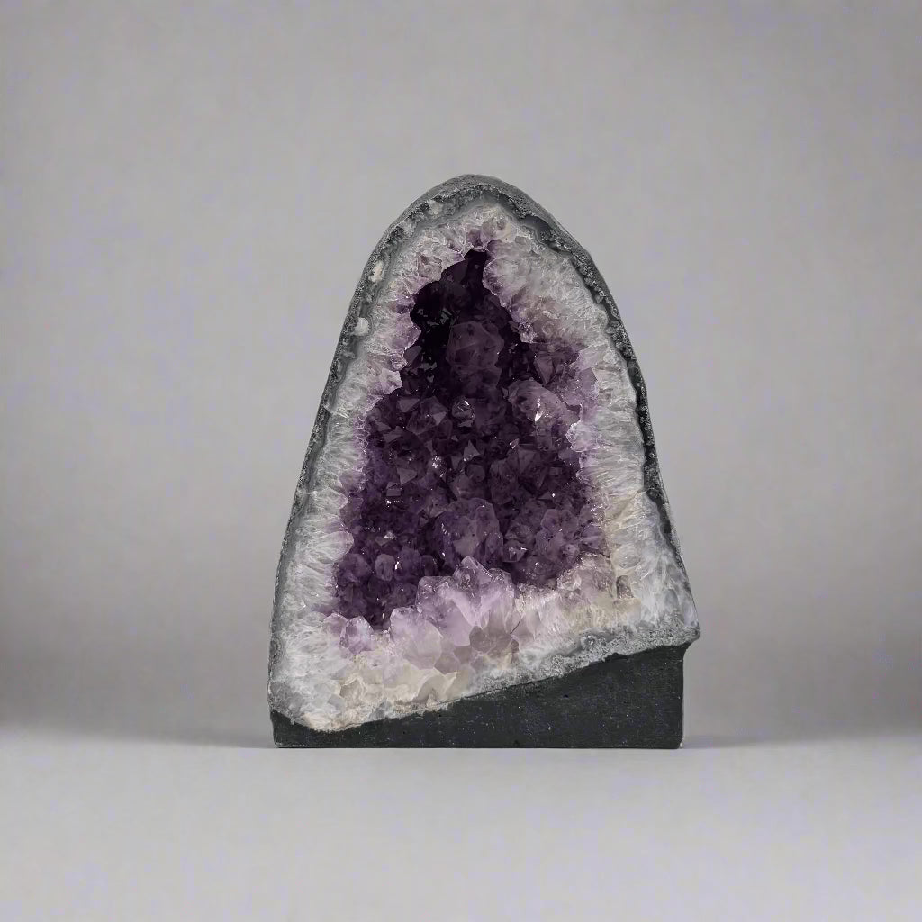 Natural Amethyst Geode Cathedral from Brazil - 11-22 lbs Large Raw Crystal Cluster for Home Decor, Meditation & Healing Stone Collection