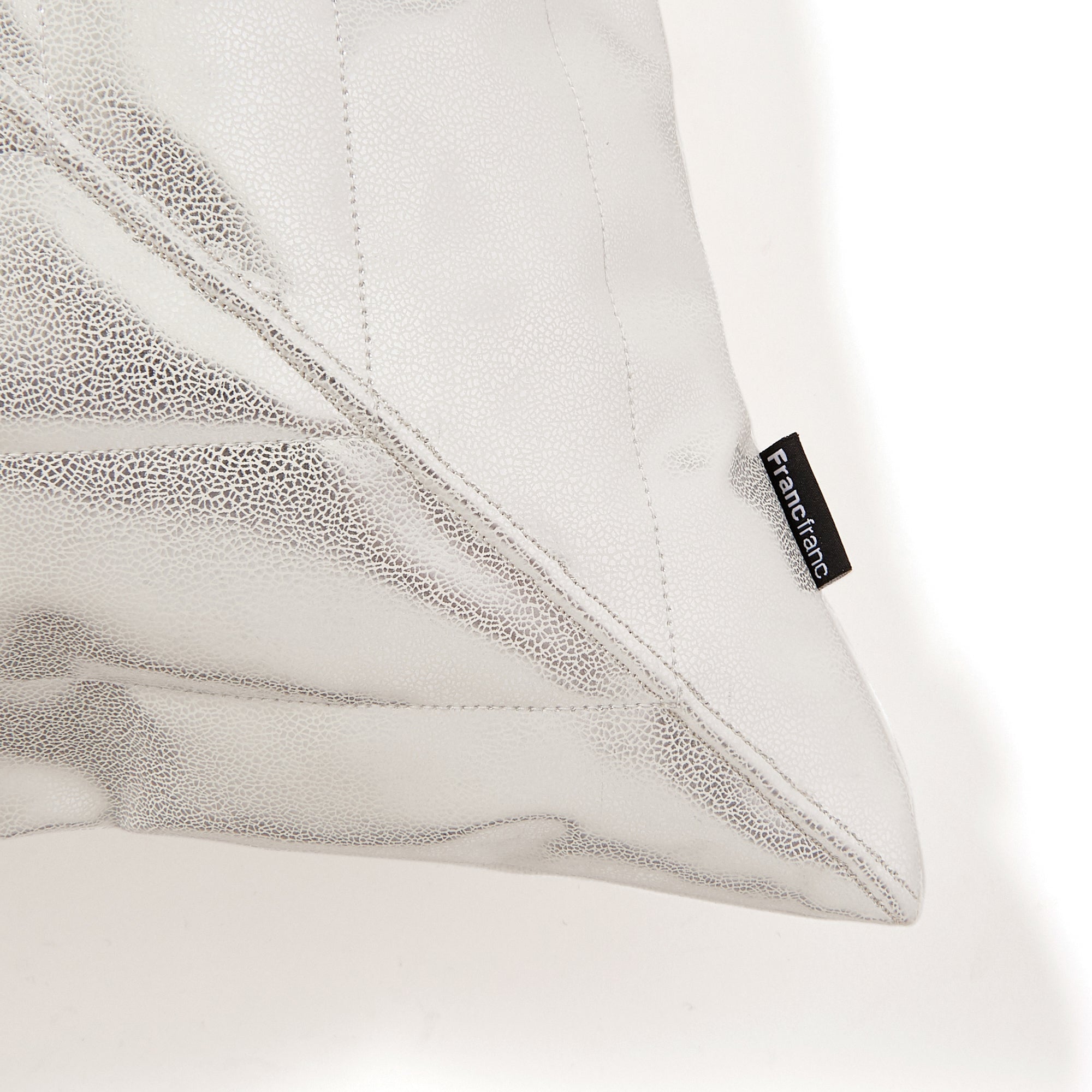 Premium Metallic Silver Quilted Cushion Cover 18