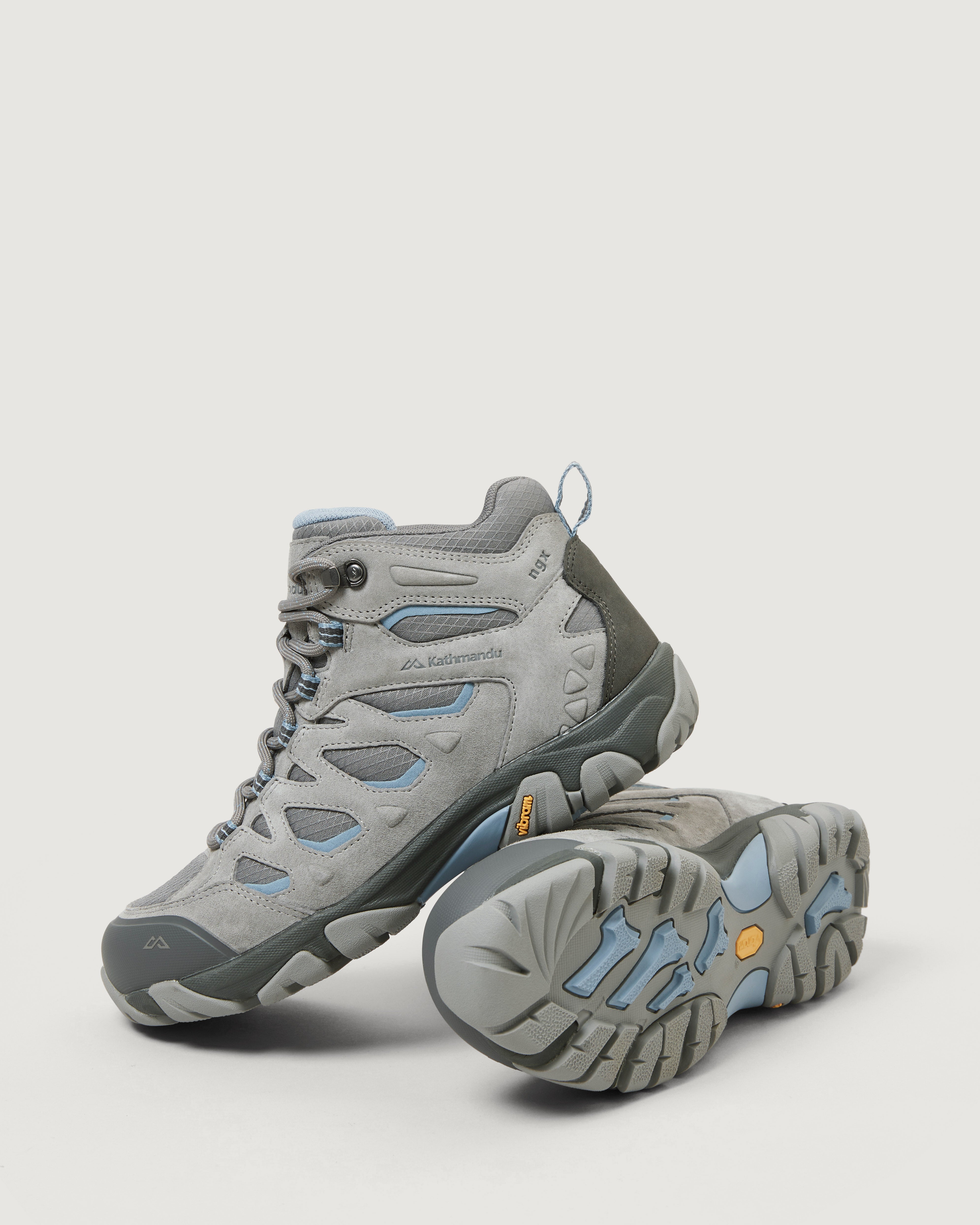 Women's Waterproof Mid Hiking Boots by Mornington - Steel Grey/Faded Denim - Perfect for Outdoor Adventures, Trail Hiking & Winter Walking