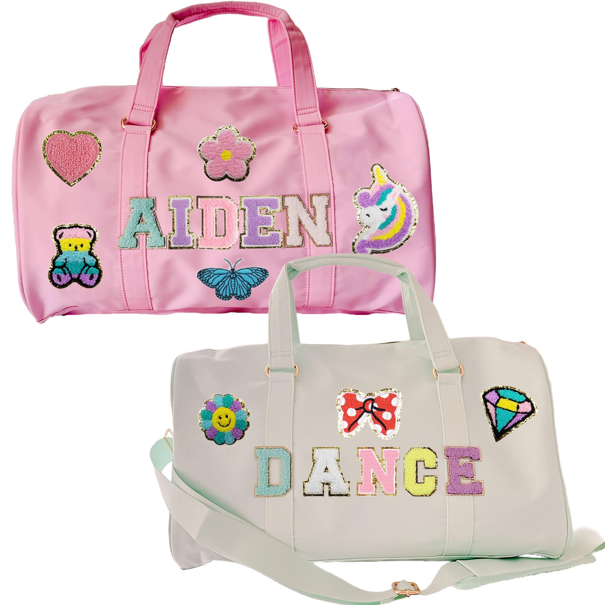 Personalized Dance Bag for Girls - Custom Name Patch Yoga & Ballet Duffel Bag - Women's Cheerleader & Gym Travel Bag - Perfect for Dance Classes, Yoga Sessions, Gym Workouts & Bridesmaid Events