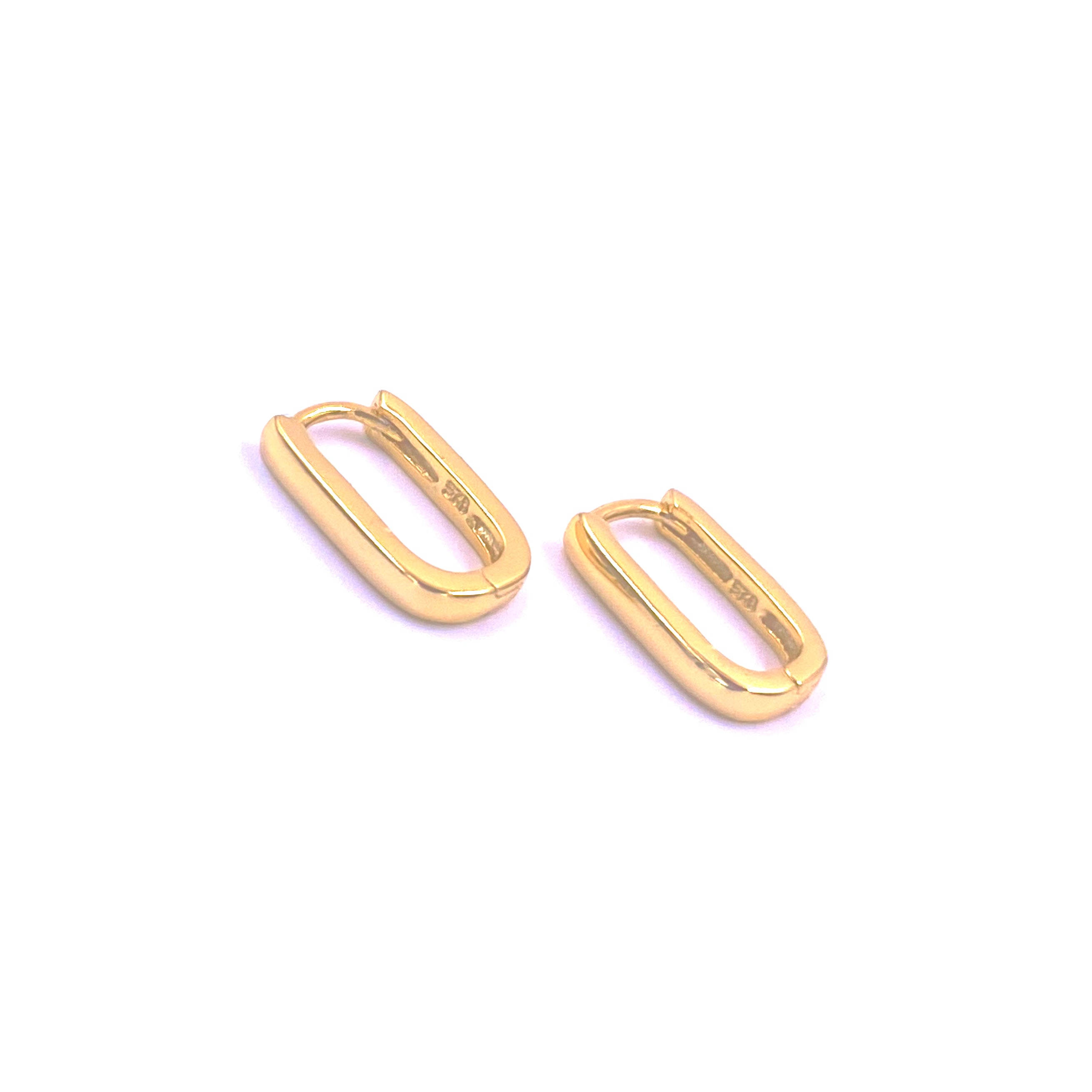 Sterling Silver Gold Plated Mini Oval Earrings for Women - Elegant & Dainty Jewelry for Everyday Wear, Parties & Special Occasions