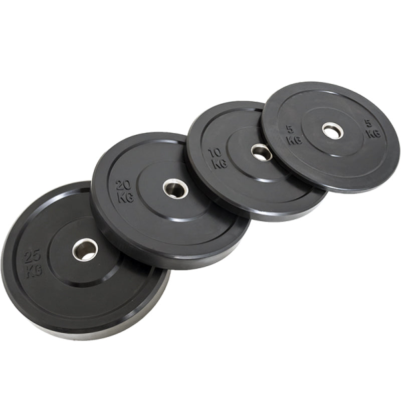 XLR8 Black Bumper Plates - Olympic Weightlifting Plates for CrossFit, Home Gym & Strength Training - Durable Rubber Coated for Drop Protection & Noise Reduction - Perfect for Deadlifts, Squats & Power Cleans