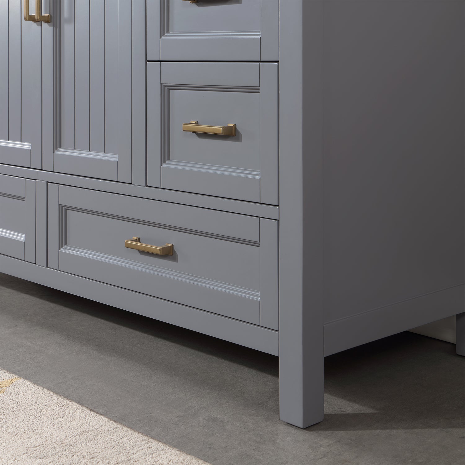 Isla 60 Inch Single Bathroom Vanity Set with Aosta White Engineered Stone Countertop - Modern Sink Cabinet for Small Bathrooms, Powder Rooms & Guest Baths