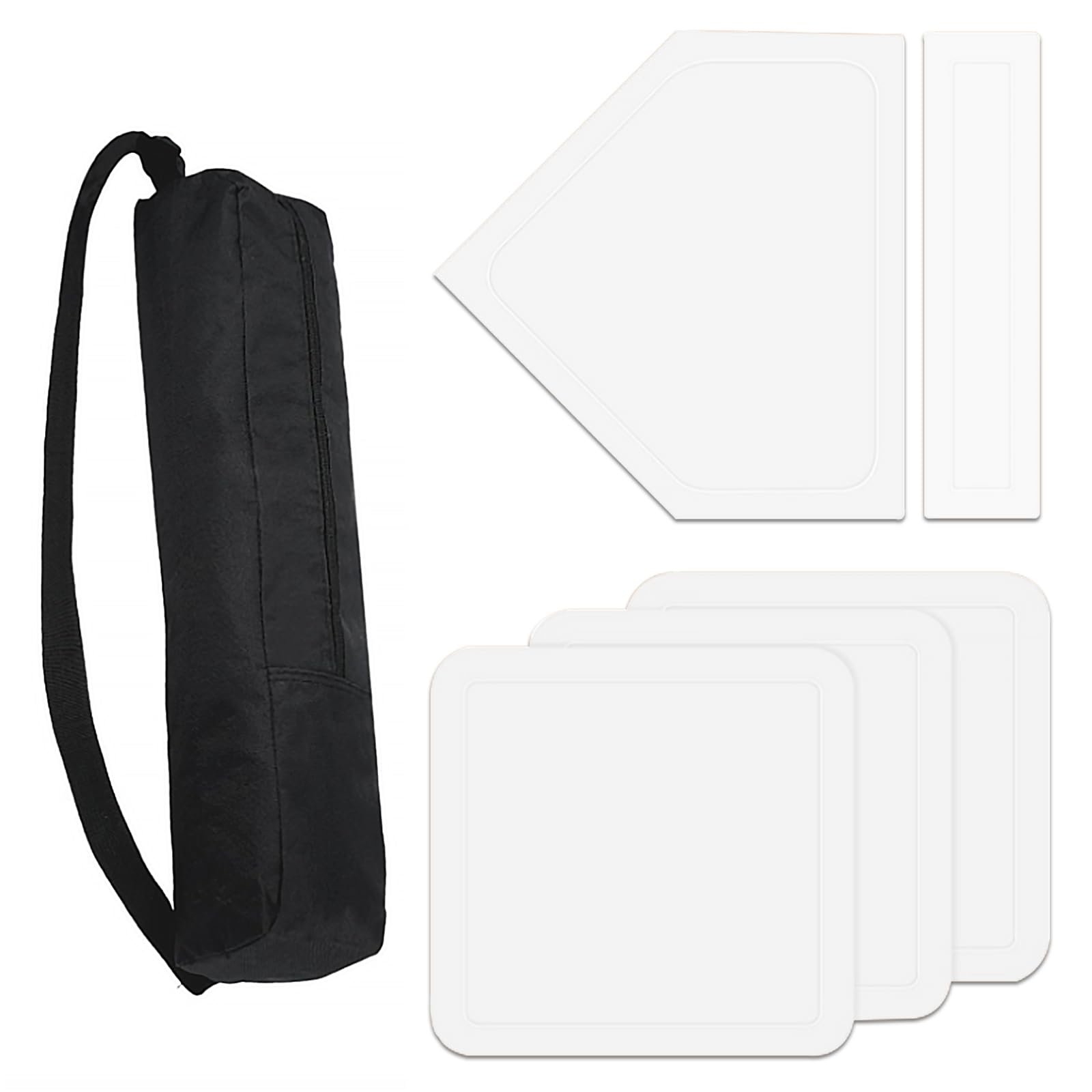 5-Piece Baseball & Kickball Set with Home Plate & Bases - Durable for Adults & Kids - Perfect for Backyard, Playground, School Practice, Softball & Baseball Games