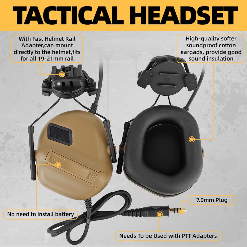Tactical Helmet with Headset - Adjustable Military Helmet with Helmet Cover & Face Mask for Airsoft, Cosplay & Outdoor Activities | Perfect for Airsoft Games, Military Reenactments & Tactical Training