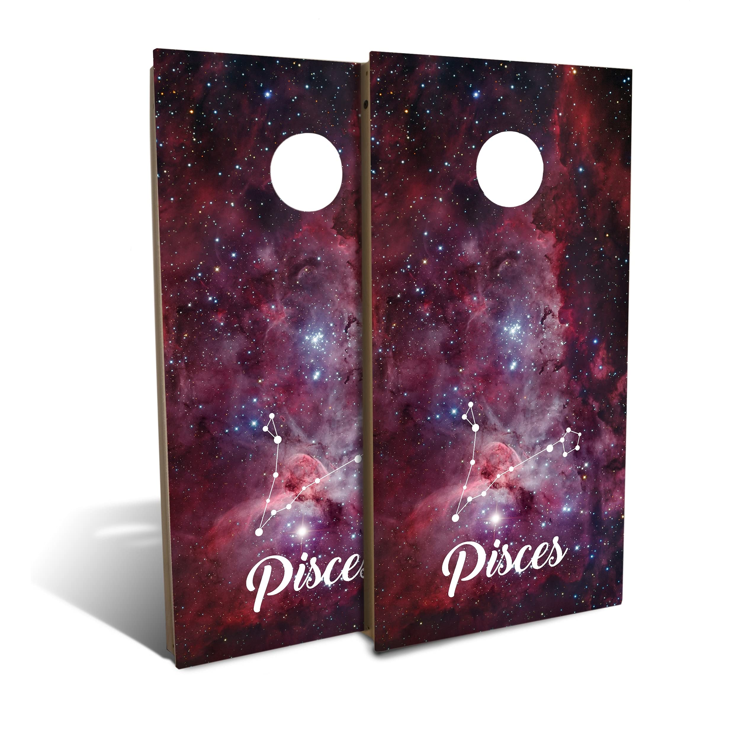 Pisces Cornhole Board Set with 8 Bags - Premium Outdoor Tossing Game for Backyard, Tailgating, and Beach Parties - Perfect for Family Fun and Competitive Play