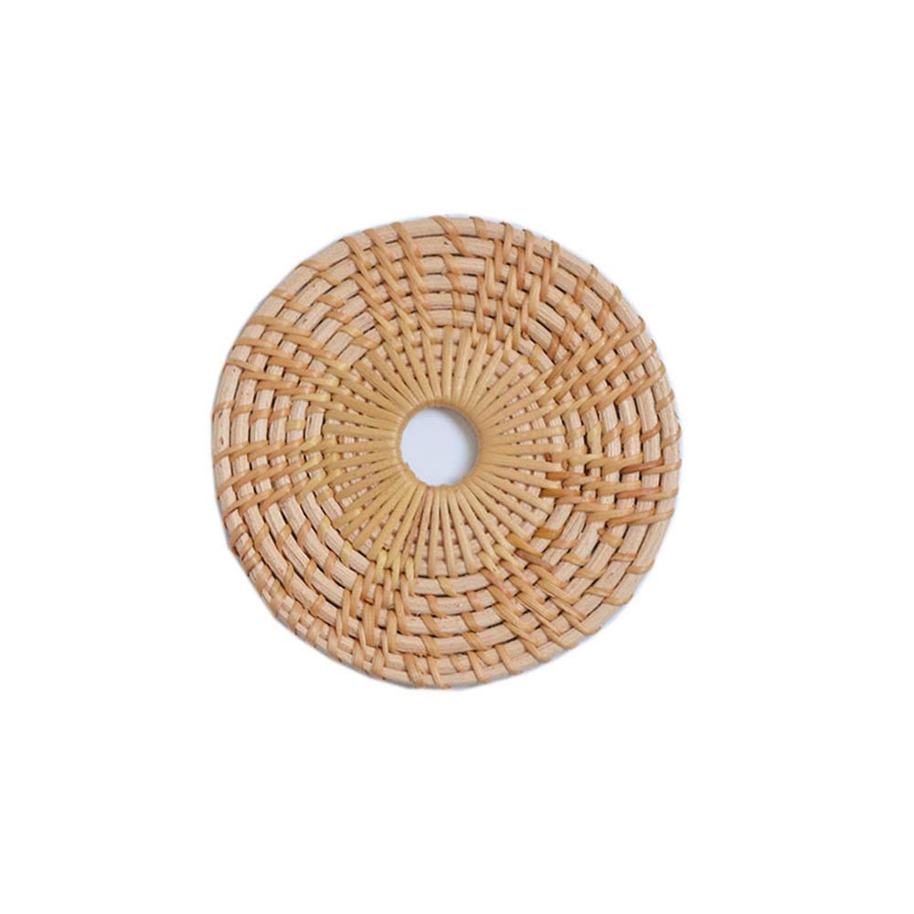 Handwoven Rattan Coaster Set - Round Cup & Bowl Pad for Kitchen & Dining (10cm)