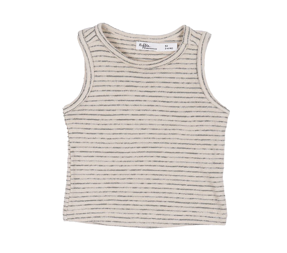 Women's Ecru Striped Tank Top - Breathable Summer Casual Shirt for Beach, Travel & Everyday Wear