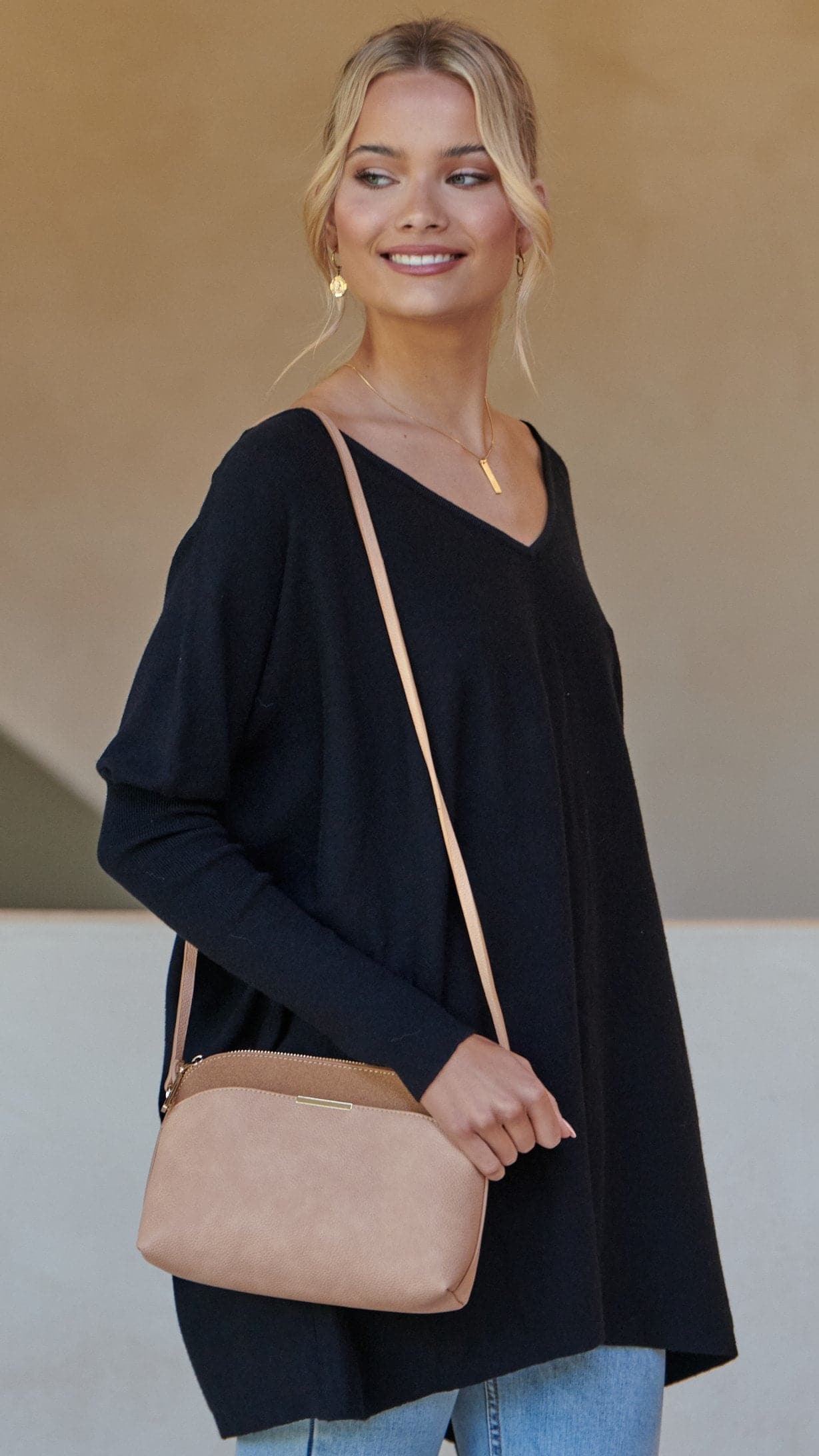 Amalia Knit Top for Women - Soft Stretch Casual T-Shirt, Black - Perfect for Everyday Wear, Office & Outings