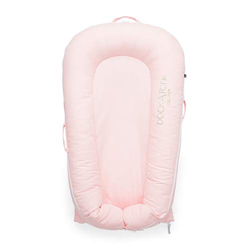 DockATot Deluxe+ Baby Lounger - Portable & Lightweight Infant Lounger for Newborns 0-8 Months | Safe Sleep & Play Space for Nursery, Travel, and On-the-Go | Strawberry Cream