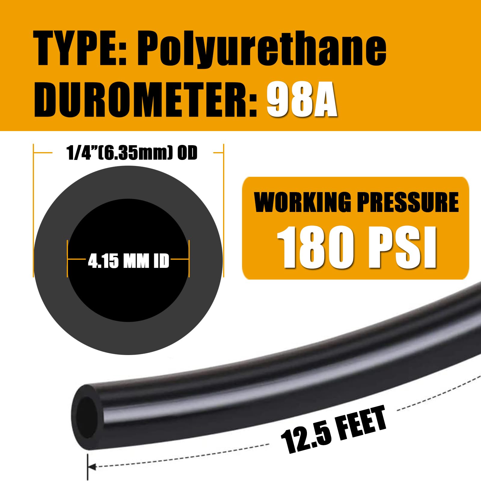 High Performance Vacuum PU Tubing & Push Lock Fittings Kit - 1/8