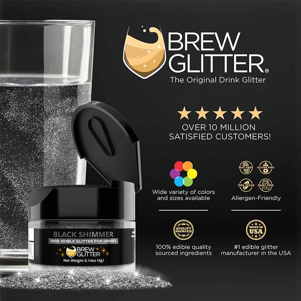 Black Brew Glitter® Necker - Bulk Wholesale Scarf for Women & Men | Perfect for Parties, Festivals, and Fashion Accessories