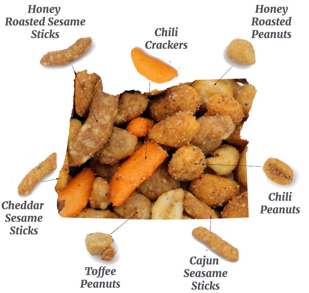 Oregon Farm Fresh Blazing Trail Sweet & Spicy Nut & Cracker Mix - Healthy Crunchy Snacks 16oz Pouch - Perfect for Game Nights, Hiking, Beer Pubs & Office Snacking