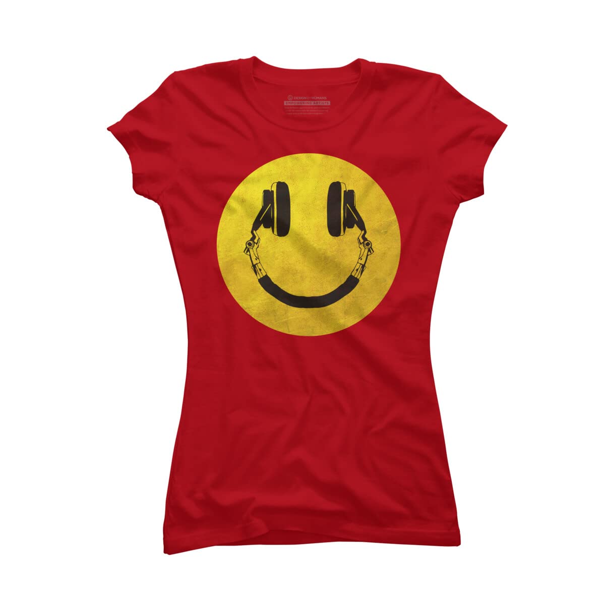 ArtTypeMachine Music Smile Graphic T-Shirt for Women - Soft Cotton Tee with Unique Band Design - Perfect for Concerts, Music Festivals & Casual Wear
