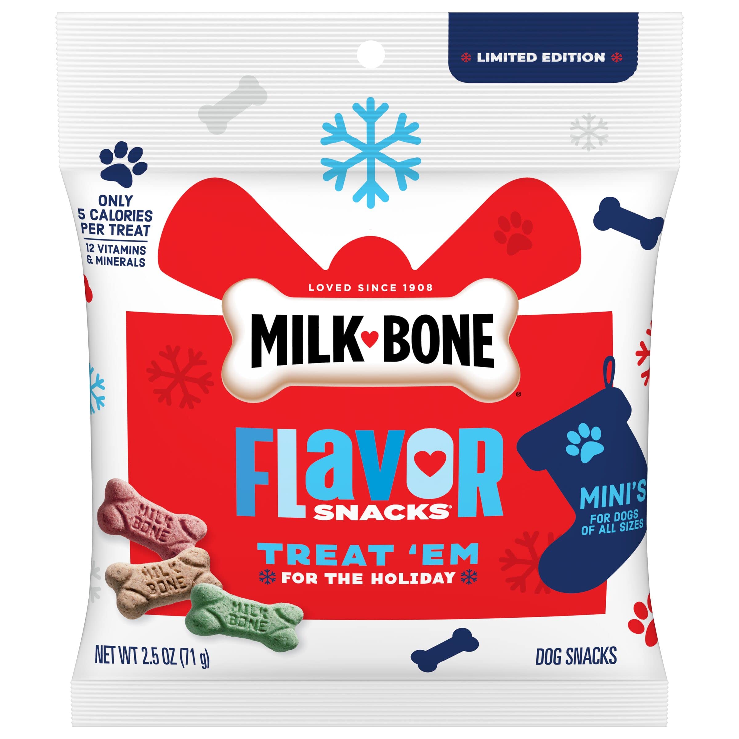 Milk-Bone Mini's Flavor Snacks Dog Treats - Crunchy Biscuits for Small Dogs - Perfect for Training Rewards & On-the-Go Snacking