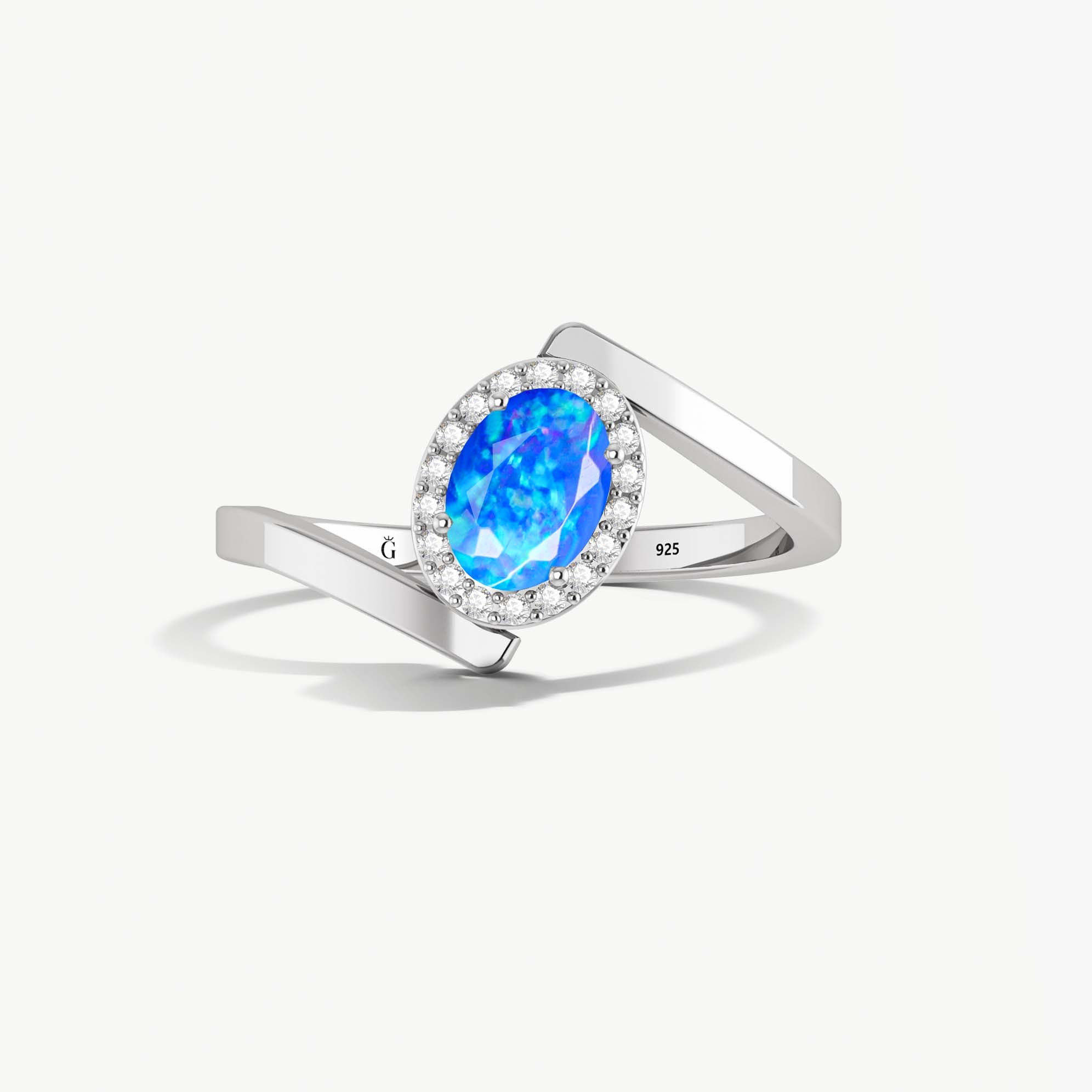 Natural Blue Fire Ethiopian Opal Wedding Ring for Women - Elegant 925 Sterling Silver Engagement Band - Perfect for Bridal, Anniversary & Special Occasions
