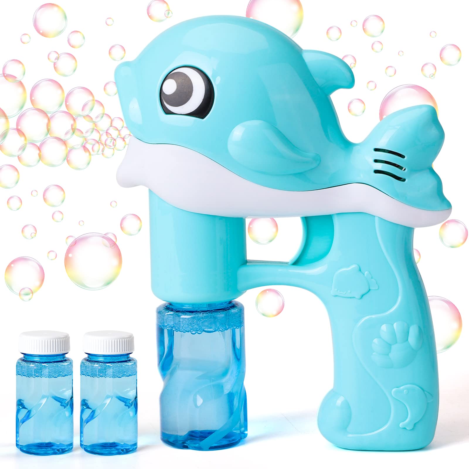 Whale Automatic Bubble Blaster Toy for Kids - 2 Bubble Solutions Included, Fun Summer Outdoor & Indoor Activity, Birthday Party Favors, Easter Gifts (Blue) | Perfect for Backyard Play, Beach Trips, and Birthday Celebrations