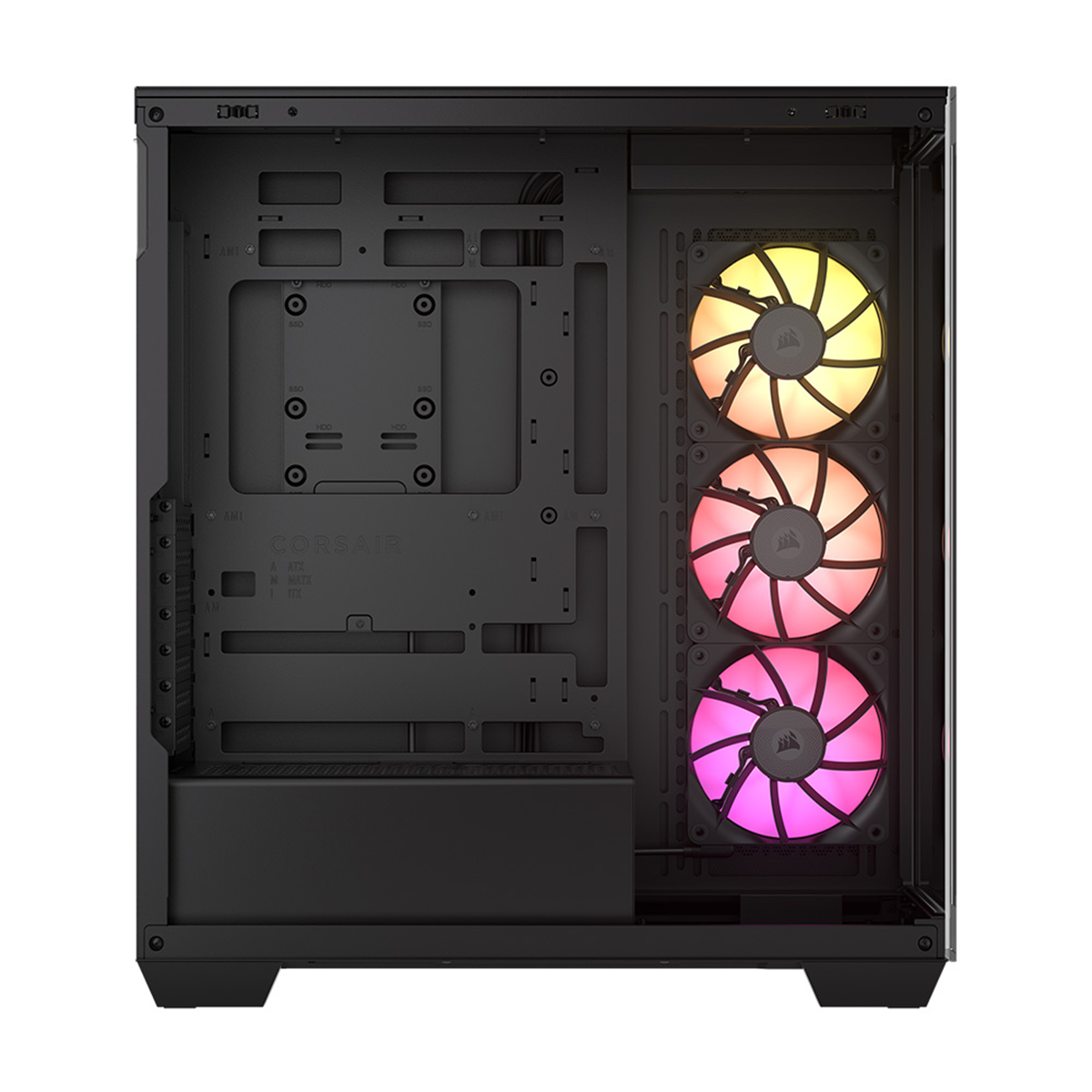 Corsair 3500X RGB iCUE Mid Tower Gaming PC Case - Tempered Glass Side Panel, Black | Perfect for High-Performance Gaming Rigs & Custom PC Builds