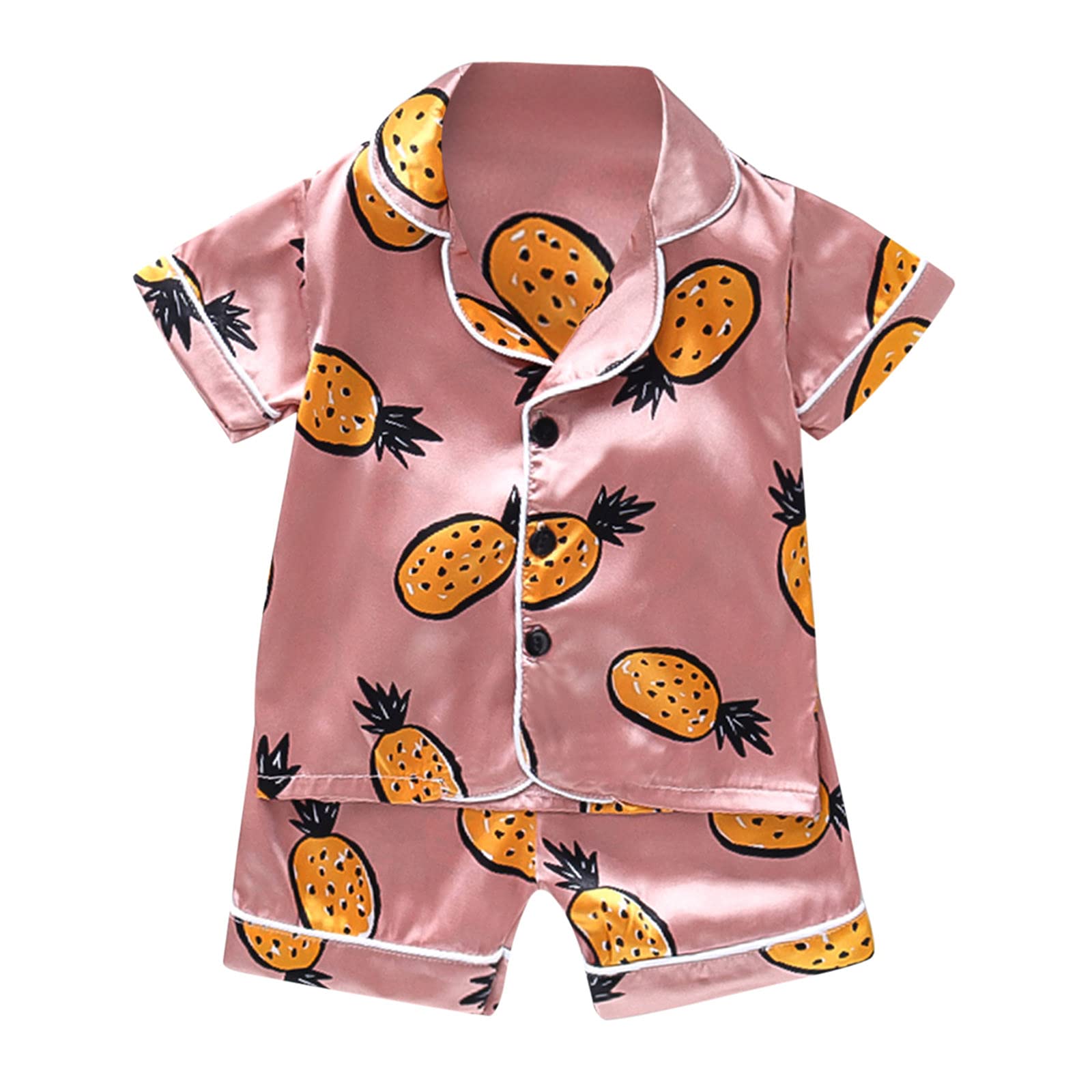8-Piece Baby Boy & Girl Clothes Set - Cute Cartoon Printed Button Down Short Sleeve Tops (2PCS) with Elephant Design - Perfect for Playdates, Photo Shoots & Everyday Wear
