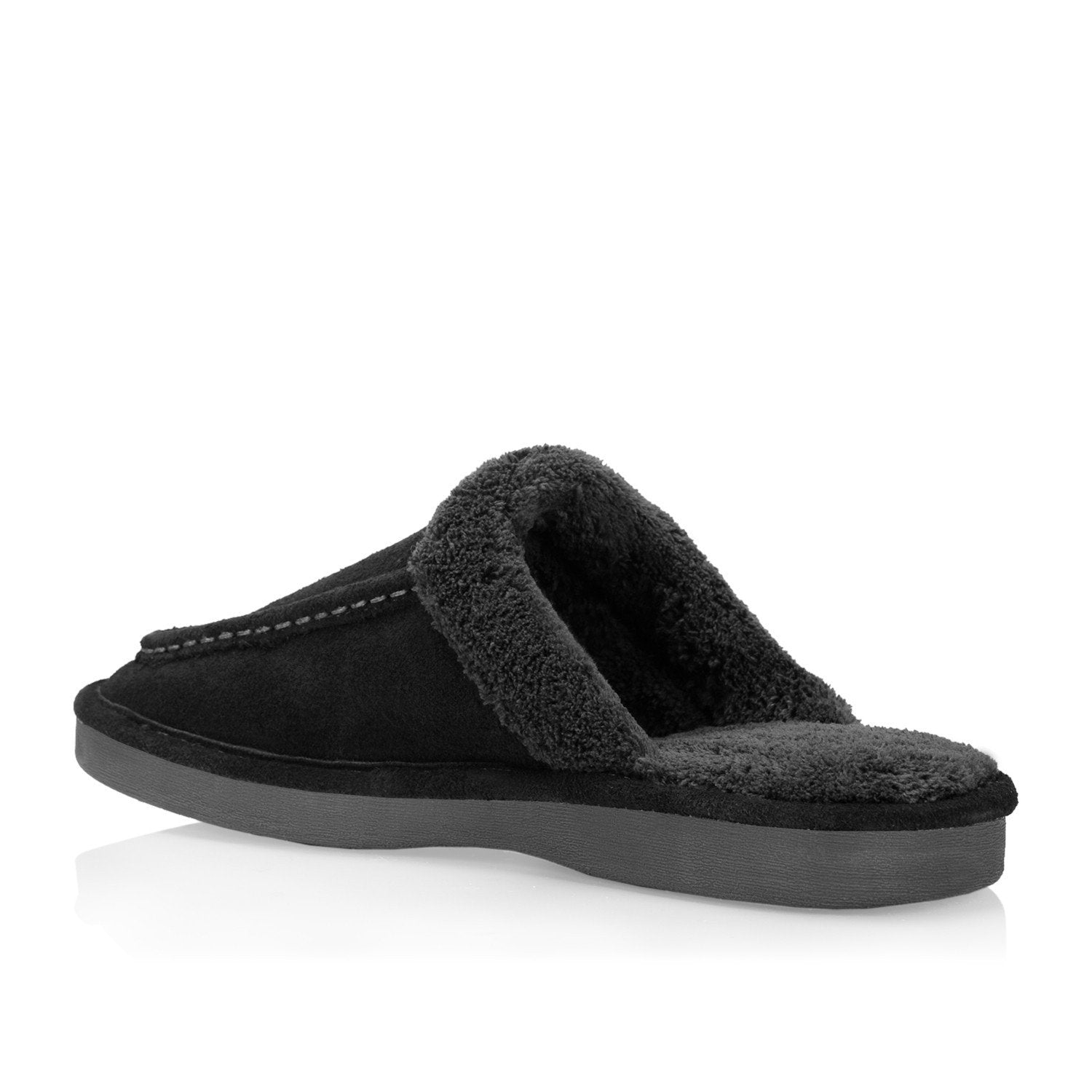 Men's Comfortable Black House Slippers - Soft Indoor/Outdoor Slides for Relaxation at Home, Lounging & Quick Errands