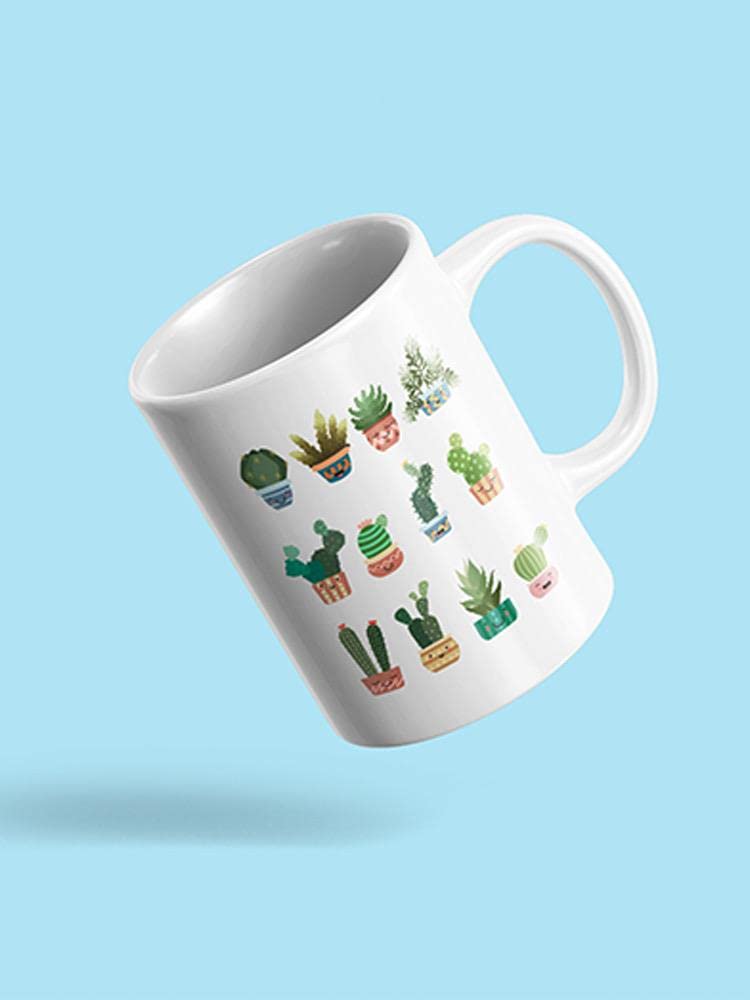 Cute Cactus in Vase Mug - Unique Succulent Coffee Cup for Home & Office Decor, Gift Idea for Plant Lovers