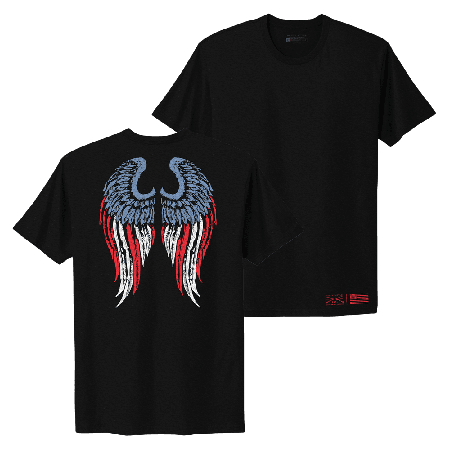 Women's Freedom Angel Boyfriend Fit T-Shirt - Soft Cotton Relaxed Fit Tee for Casual Wear & Everyday Outfits | Black